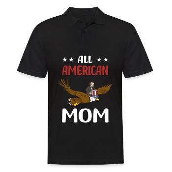 USA Flagge | Patriot Patriotismus Amerika Geschenk - Männer Poloshirt - Schwarz - Vorne - Kai (181cm)