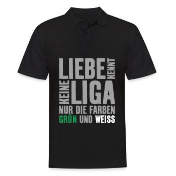 LIEBE KENNT KEINE LIGA ABSTIEG BREMEN - Männer Poloshirt - Schwarz - Vorne - Kai (181cm)