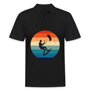 Women Kiting Kitesurfer Kitesurfing Kite Kitesurf - Men's Polo Shirt - black - Front - Kai (181cm)