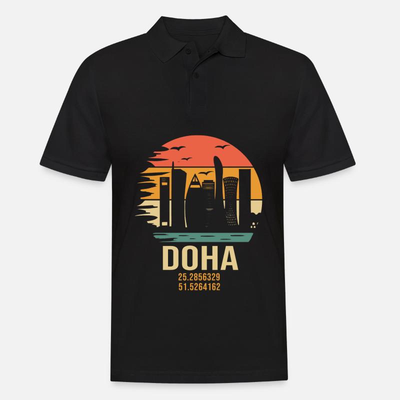 Katar Doha Doha Katar - Männer Poloshirt - Schwarz