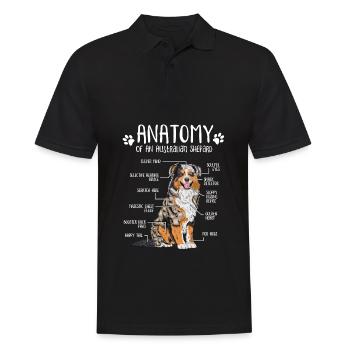 Cadeau de propriétaire de chien d'anatomie de berger australien - Polo Homme - noir - Devant - Kai (181cm)