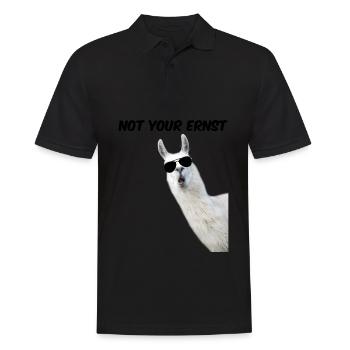 Alapaka Lama Sonnenbrille Not Your Ernst Denglisch - Männer Poloshirt - Schwarz - Vorne - Kai (181cm)