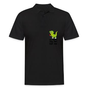 Vinosaurier Zu Vino sag ich nie no - Wein Dino - Männer Poloshirt - Schwarz - Vorne - Kai (181cm)