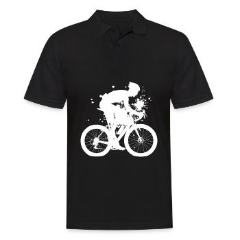 Rennradfahren Roadbike Damen Rennradfahrer - Männer Poloshirt - Schwarz - Vorne - Kai (181cm)
