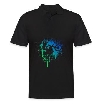 Men's Freestyle Motocross Motocross Supermoto - Men's Polo Shirt - black - Front - Kai (181cm)