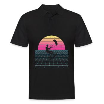 Kiten Kitesurfer Kitesurfing Women Men - Men's Polo Shirt - black - Front - Kai (181cm)