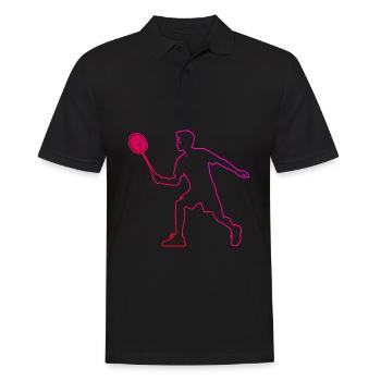 Badminton Women Badminton Badminton Player - Men's Polo Shirt - black - Front - Kai (181cm)