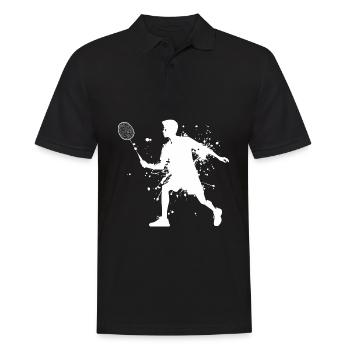 Badminton Squash Men's Badminton Players Badminton - Men's Polo Shirt - black - Front - Kai (181cm)