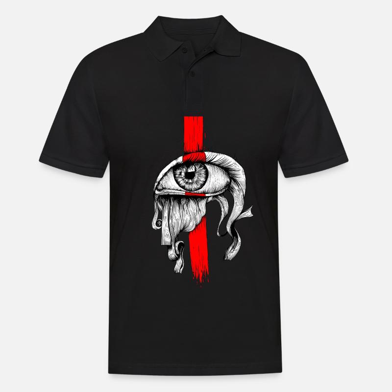 Rot eingefärbtes Auge - Männer Poloshirt - Schwarz