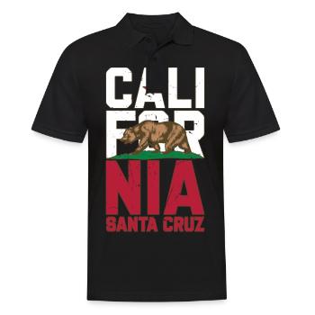 Santa Cruz California vintage retro flag bear - Men's Polo Shirt - black - Front - Kai (181cm)