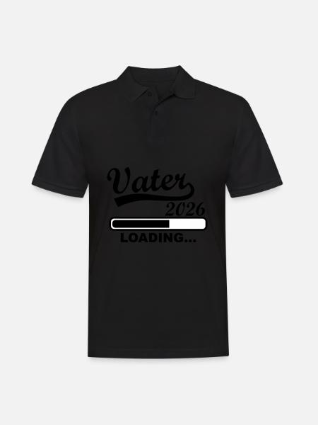 Vater 2026 Loading Vorfreude - Männer Poloshirt - Schwarz