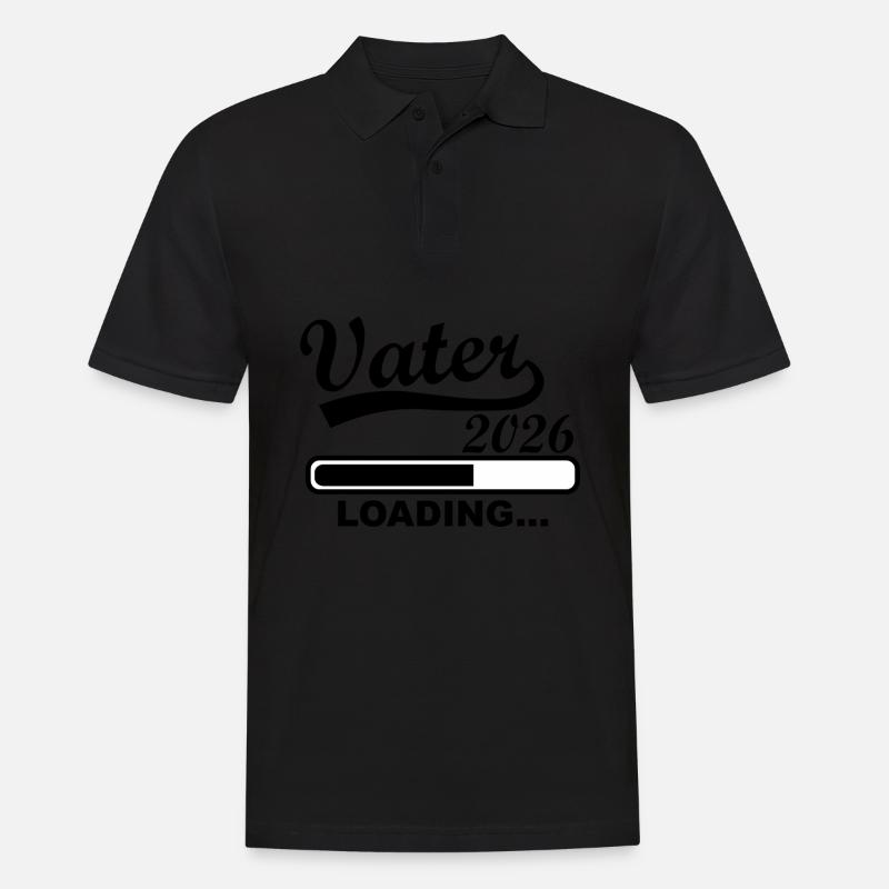 Vater 2026 Loading Vorfreude - Männer Poloshirt - Schwarz