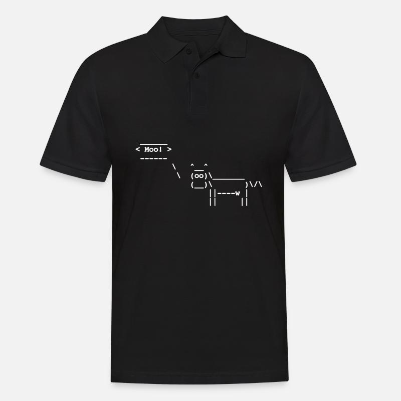 Cowsay - Linux - Terminal - Männer Poloshirt - Schwarz