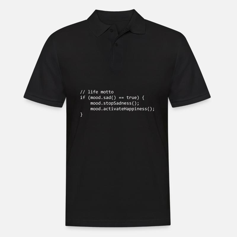 life motto for a programmer/informatiker - Männer Poloshirt - Schwarz