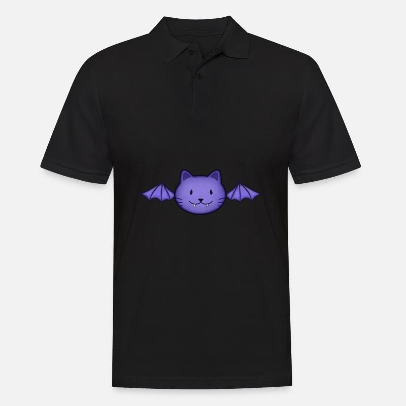 Fledermaus-Katze - Männer Poloshirt - Schwarz