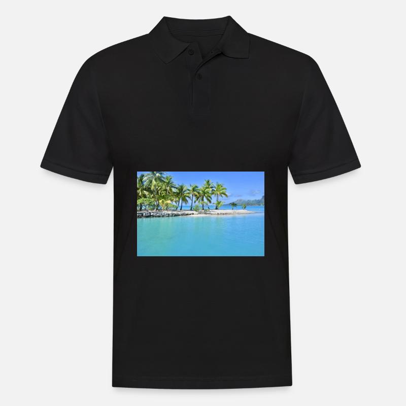 Bora Bora Lagune - Männer Poloshirt - Schwarz