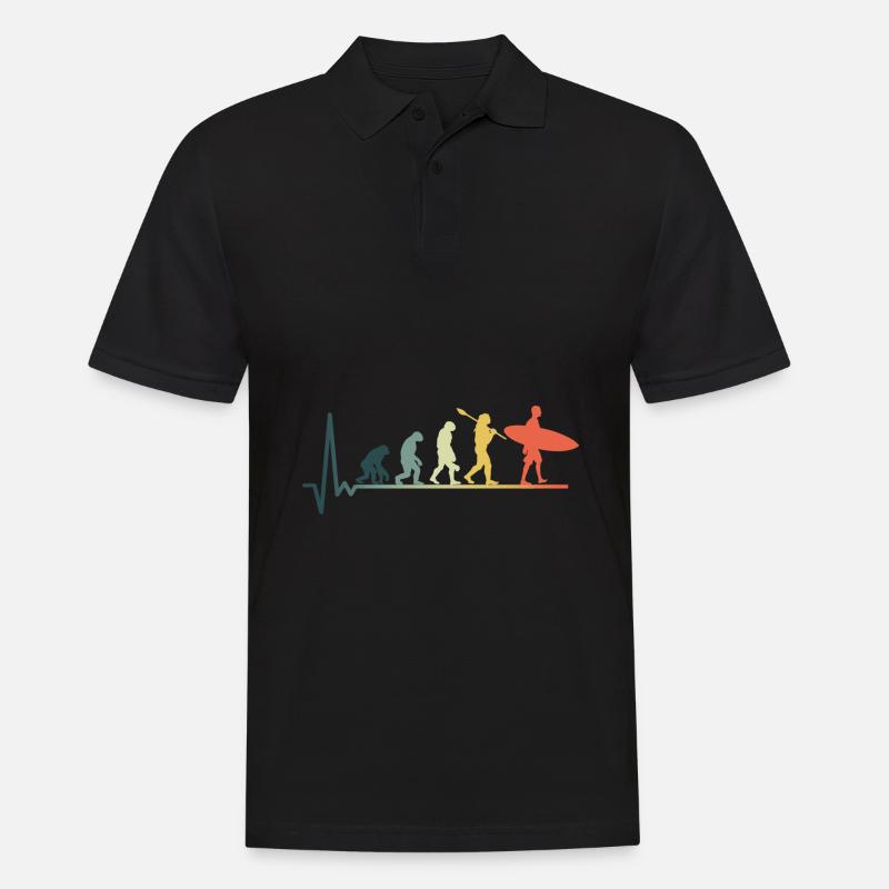 Surfer Evolution Heartbeat - Men's Polo Shirt - black
