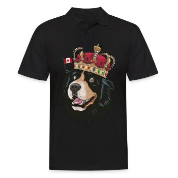 Cartoon Terre-Neuve, motif mignon avec couronne - Polo Homme - noir - Devant - Kai (181cm)