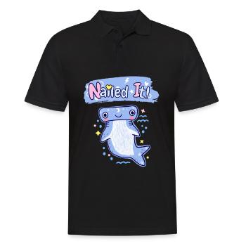 Cute Hammerhead Shark. Nailed It. - Men's Polo Shirt - black - Front - Kai (181cm)