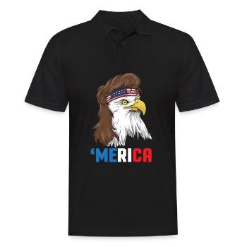 Patriotic Mullet Eagle Independence Day le 4 juillet - Polo Homme - noir - Devant - Kai (181cm)