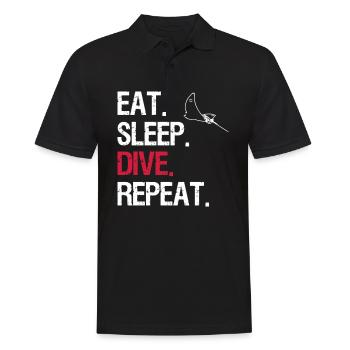Eat Sleep Dive Repeat - Eagle Rays - Men's Polo Shirt - black - Front - Kai (181cm)