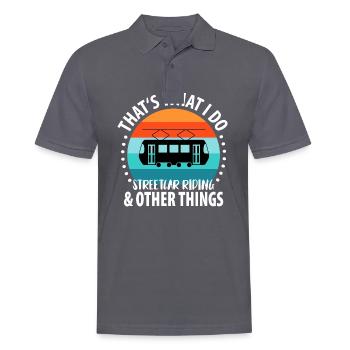 Tram Driver Tram Light Rail Tram - Men's Polo Shirt - charcoal grey - Front - Nico (186cm)