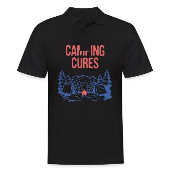 Camping Cures Vacances Camper Trip Camp Été - Polo Homme - noir - Devant - Kai (181cm)