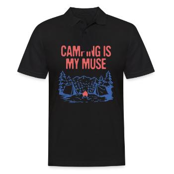 Camping is My Camper Hobby Camp Pastime - Men's Polo Shirt - black - Front - Kai (181cm)