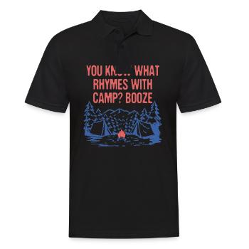 What Rhymes with Camp Beer Lover Camping Drinker - Männer Poloshirt - Schwarz - Vorne - Kai (181cm)
