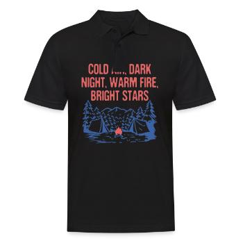 Warm Fire Bright Stars Camping Wildlife Camper - Men's Polo Shirt - black - Front - Kai (181cm)