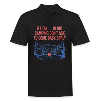 Si je vous emmène en camping Couples Amateurs de camping - Polo Homme - noir - Devant - Kai (181cm)
