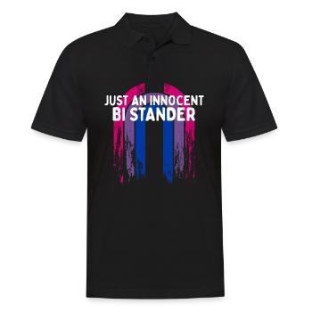 Just an Innocent Bi Stander Bisexual LGBTQ Bi - Männer Poloshirt - Schwarz - Vorne - Kai (181cm)