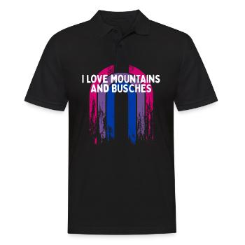 J’aime les montagnes et Busches Bisexuel LGBTQ Bi - Polo Homme - noir - Devant - Kai (181cm)