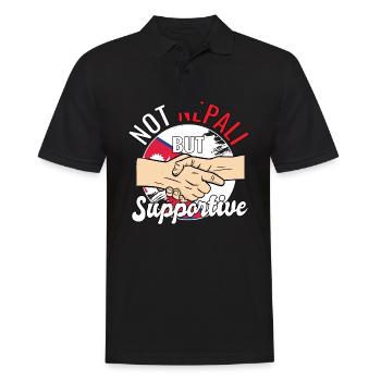 Pas népalais mais un voyageur de campagne favorable Népal - Polo Homme - noir - Devant - Kai (181cm)