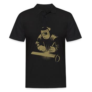 Welder Silhouette Arc Welding Industry - Men's Polo Shirt - black - Front - Kai (181cm)