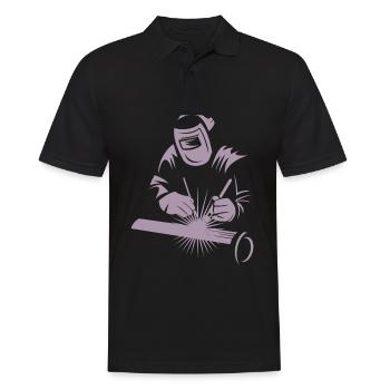 Welder Silhouette Arc Welding Industry - Men's Polo Shirt - black - Front - Kai (181cm)