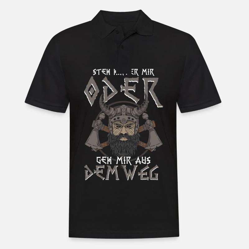 Wikinger Steh Hinter Mir - Männer Poloshirt - Schwarz