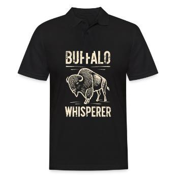 Buffalo Whisperer - Männer Poloshirt - Schwarz - Vorne - Kai (181cm)