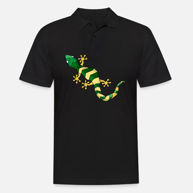 Geometrisch Eidechse - Männer Poloshirt - Schwarz