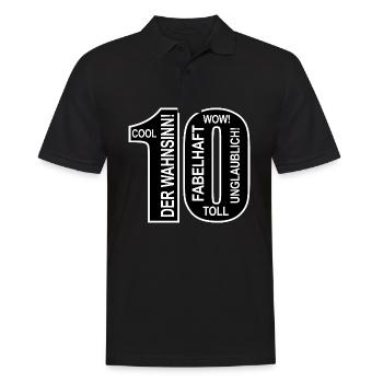 10. Geburtstag Wow Lustiges Motiv Nummer Ziffer 10 - Männer Poloshirt - Schwarz - Vorne - Kai (181cm)