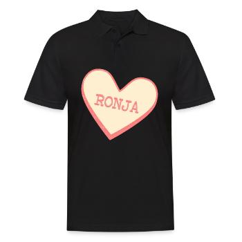 Ronja Name Vorname rosa Zucker Herz - Männer Poloshirt - Schwarz - Vorne - Kai (181cm)