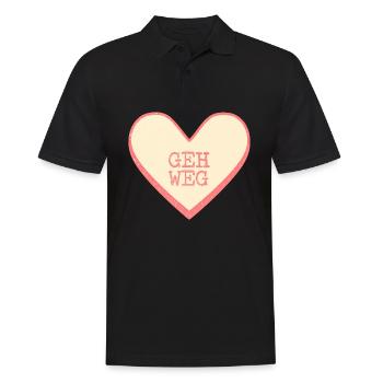 Geh Weg Zuckerherz Lustiger Spruch Herz - Männer Poloshirt - Schwarz - Vorne - Kai (181cm)