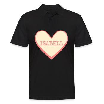 Isabell Nom Prénom Coeur de sucre rose - Polo Homme - noir - Devant - Kai (181cm)