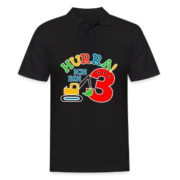 3. Geburstag Bagger - Männer Poloshirt - Schwarz - Vorne - Kai (181cm)