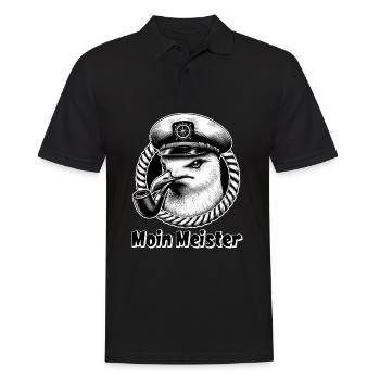 Moin Meister Möwe Kapitän Seefahrt - Männer Poloshirt - Schwarz - Vorne - Kai (181cm)
