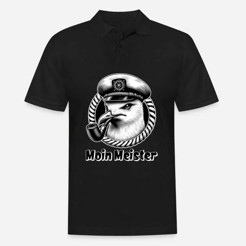 Moin Master Seagull Capitaine de Marin - Polo Homme - noir