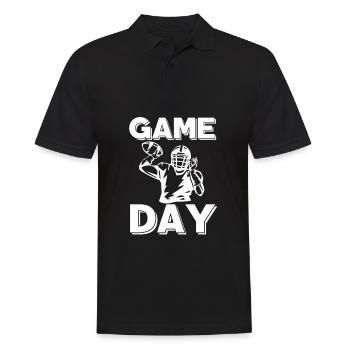 Game Day American Football - Männer Poloshirt - Schwarz - Vorne - Kai (181cm)