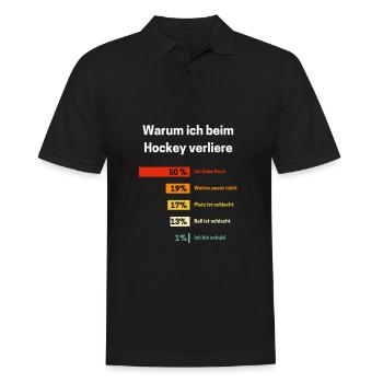Warum ich beim Hockey verliere Hockey Spruch - Männer Poloshirt - Schwarz - Vorne - Kai (181cm)