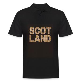 Schottland Tartan Schriftzug Dudelsack Highlands - Männer Poloshirt - Schwarz - Vorne - Kai (181cm)