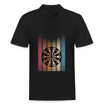 Retro Dartturnier Darter Dartpfeile Dartscheibe - Männer Poloshirt - Schwarz - Vorne - Kai (181cm)